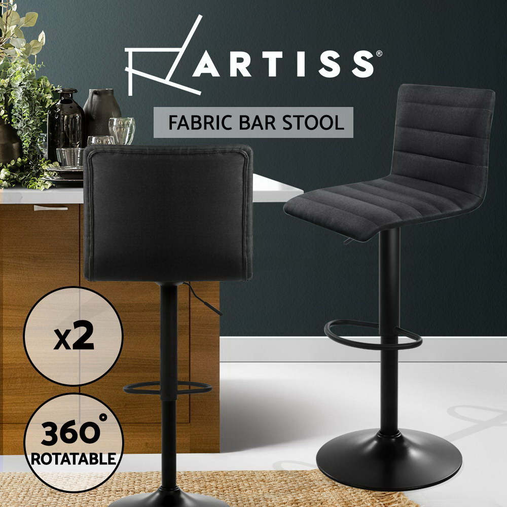1x / 2x / 4x Artiss Bar Stools Kitchen Chairs Upholstered Wood Leather Fabric - Picture 38 of 110