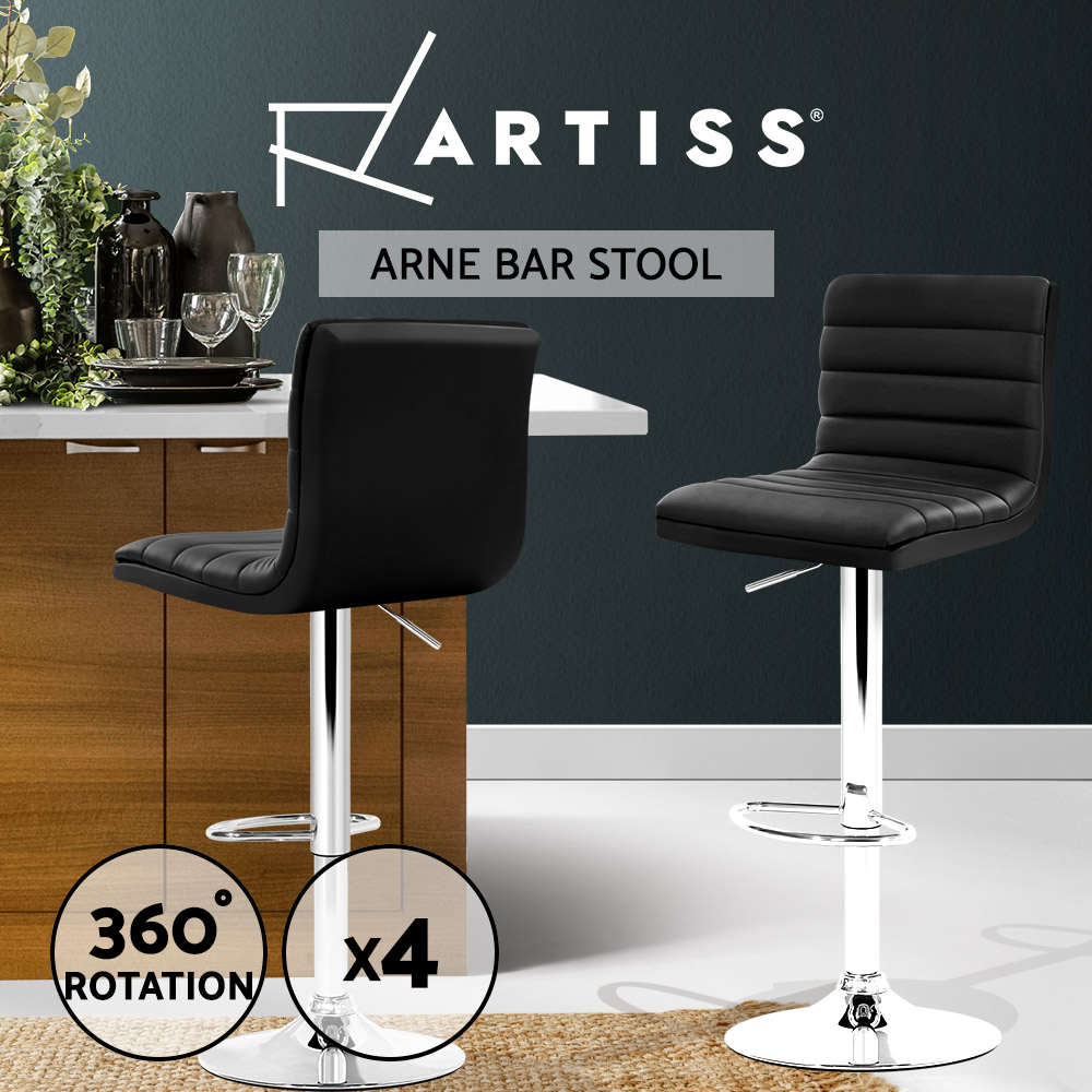 Artiss Bar Stools Kitchen Chairs Upholstered Leather Wood Metal x1/x2/x4 - Picture 15 of 74