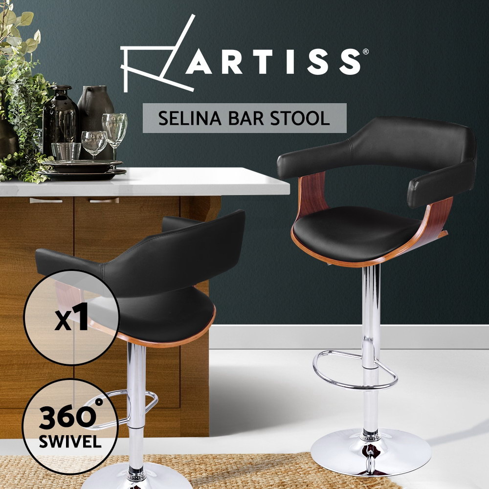 Artiss Bar Stools Kitchen Chairs Upholstered Leather Wood Metal x1/x2/x4 - Picture 64 of 74