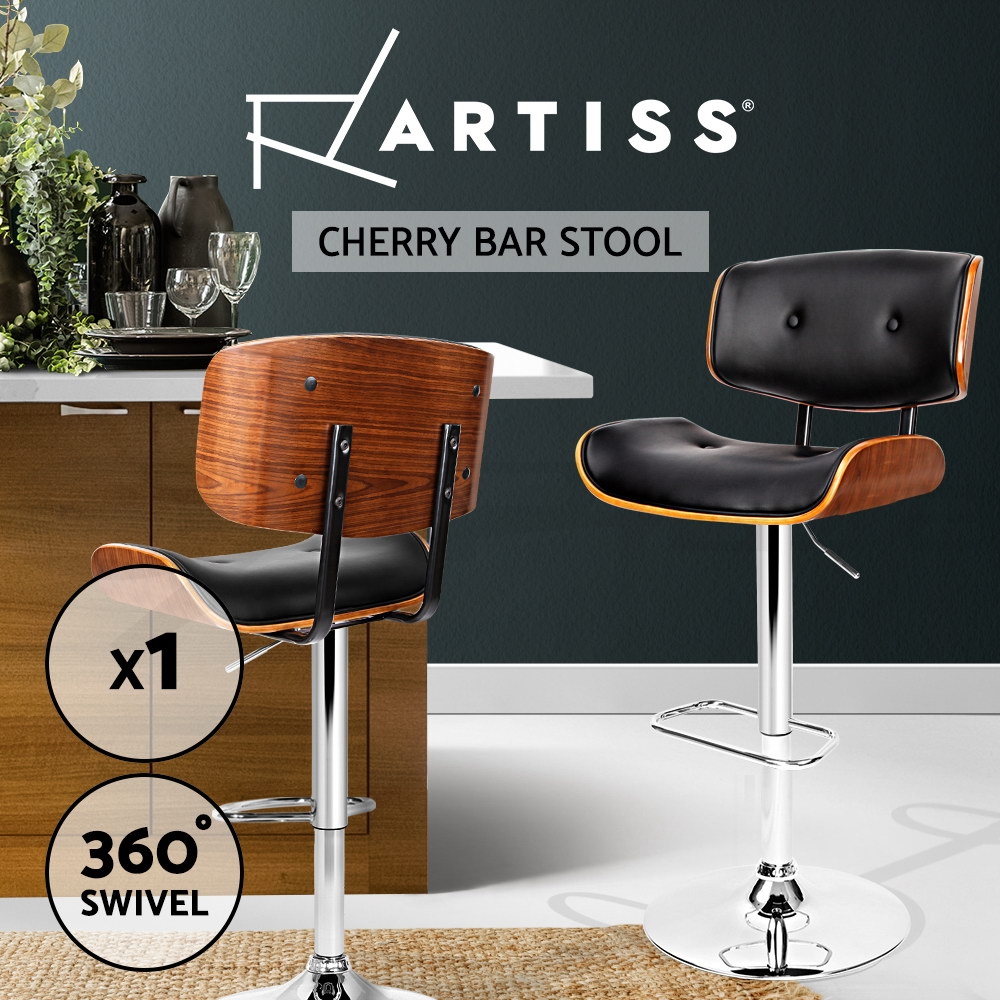 Artiss Bar Stools Kitchen Chairs Upholstered Leather Wood Metal x1/x2/x4 - Picture 20 of 74