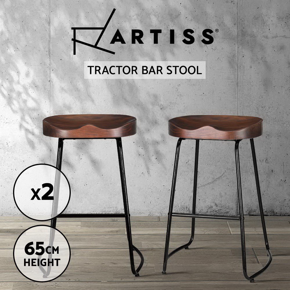 Artiss Bar Stools Kitchen Chairs Upholstered Leather Wood Metal x1/x2/x4 - Picture 71 of 74