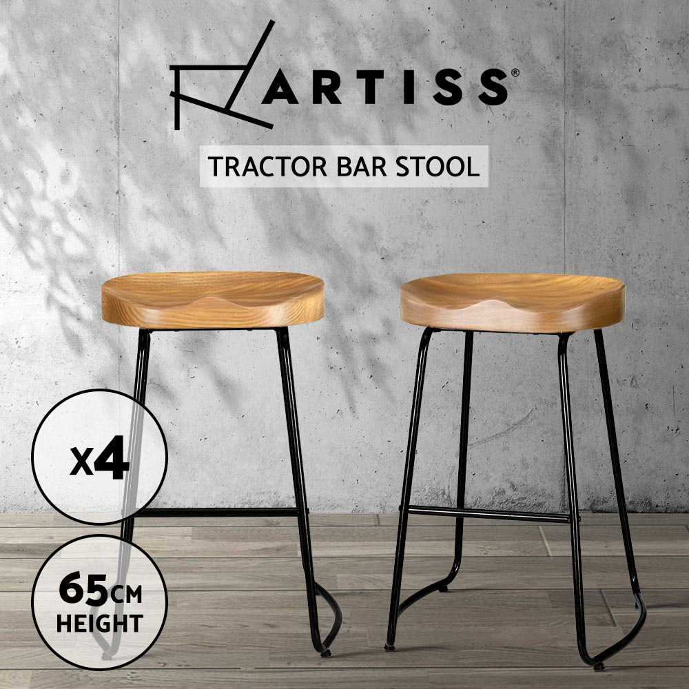 Artiss Bar Stools Kitchen Chairs Upholstered Leather Wood Metal x1/x2/x4 - Picture 74 of 74