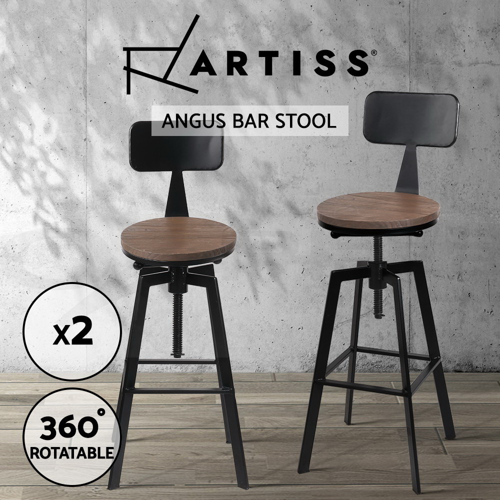 Artiss Bar Stools Kitchen Chairs Upholstered Leather Wood Metal x1/x2/x4 - Picture 12 of 74