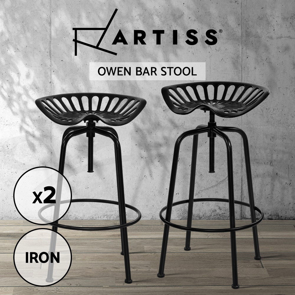 Artiss Bar Stool Kitchen Stools Wooden Barstools Chairs Vintage Chair Metal x2 - Picture 63 of 109