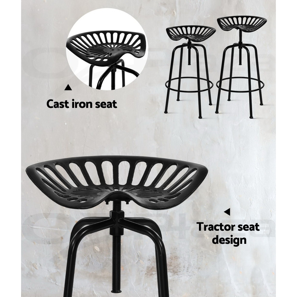 Artiss Bar Stool Kitchen Stools Wooden Barstools Chairs Vintage Chair Metal x2 - Picture 66 of 109