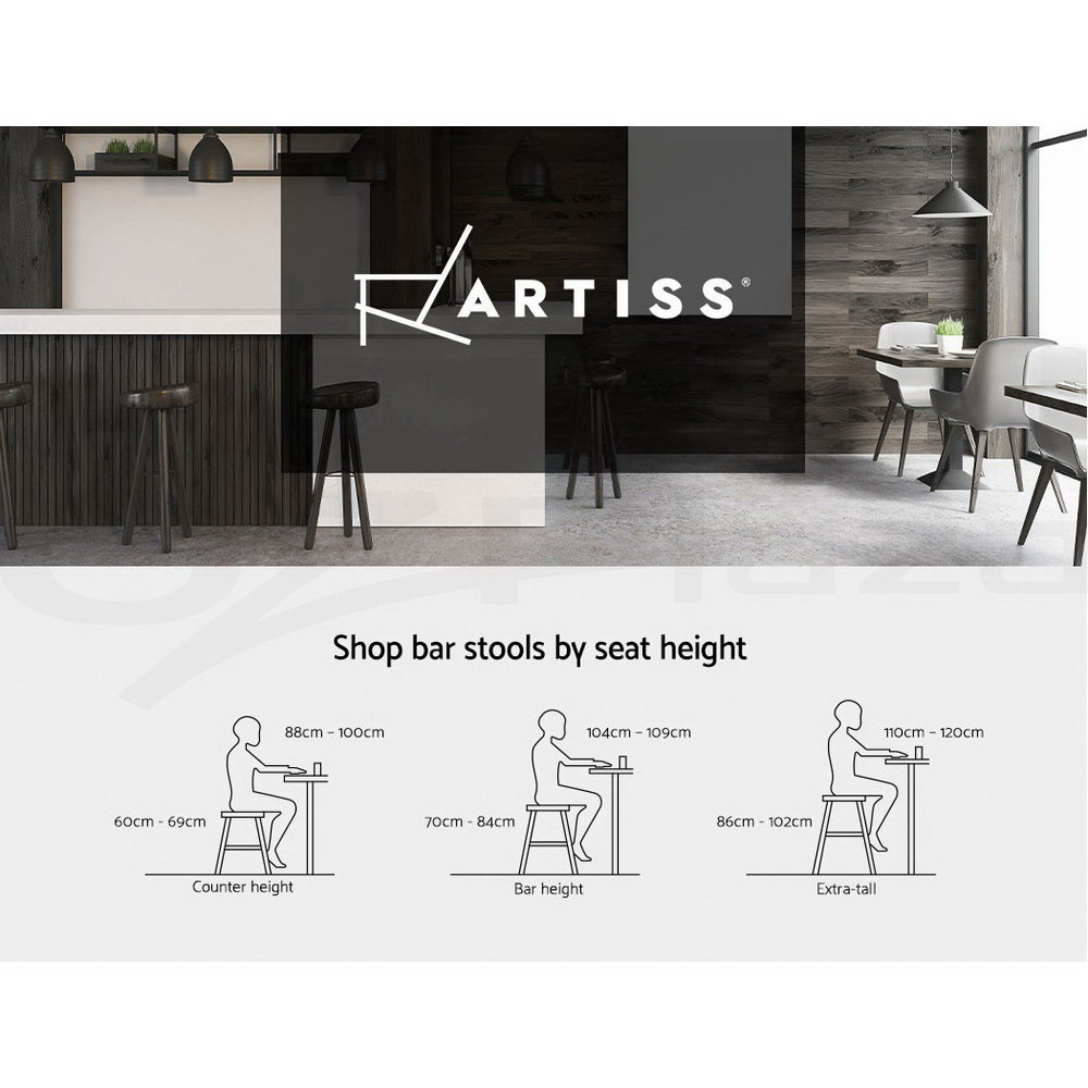 Artiss Bar Stool Kitchen Stools Wooden Barstools Chairs Vintage Chair Metal x2 - Picture 73 of 109
