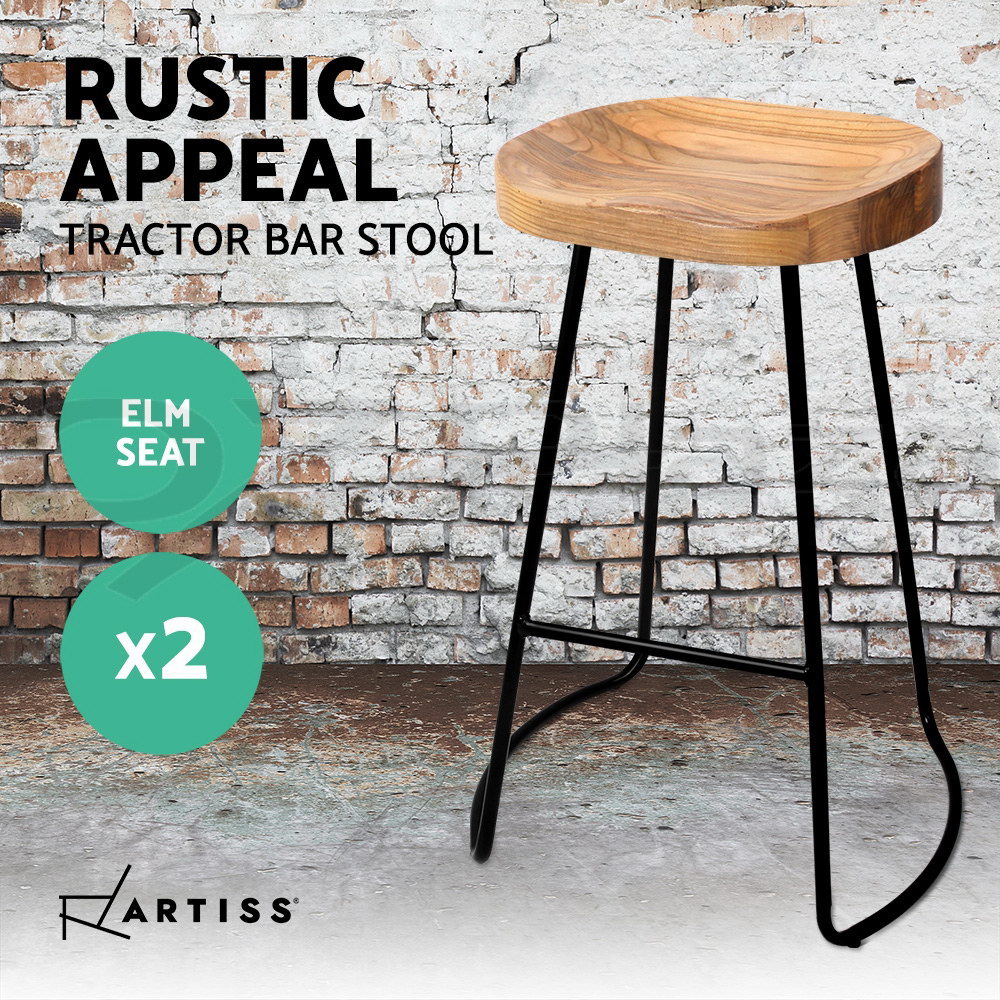 Artiss Bar Stool Kitchen Stools Wooden Barstools Chairs Vintage Chair Metal x2 - Picture 101 of 109