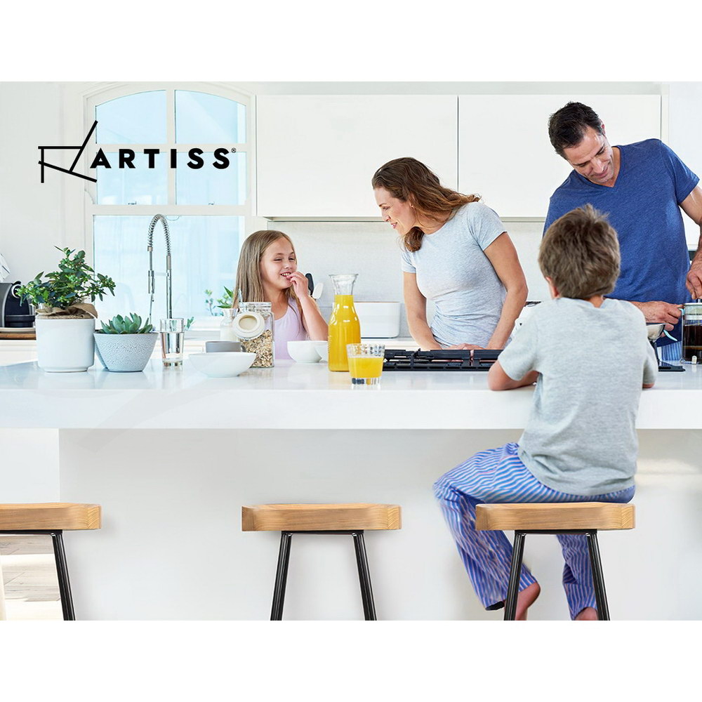Artiss Bar Stool Kitchen Stools Wooden Barstools Chairs Vintage Chair Metal x2 - Picture 108 of 109