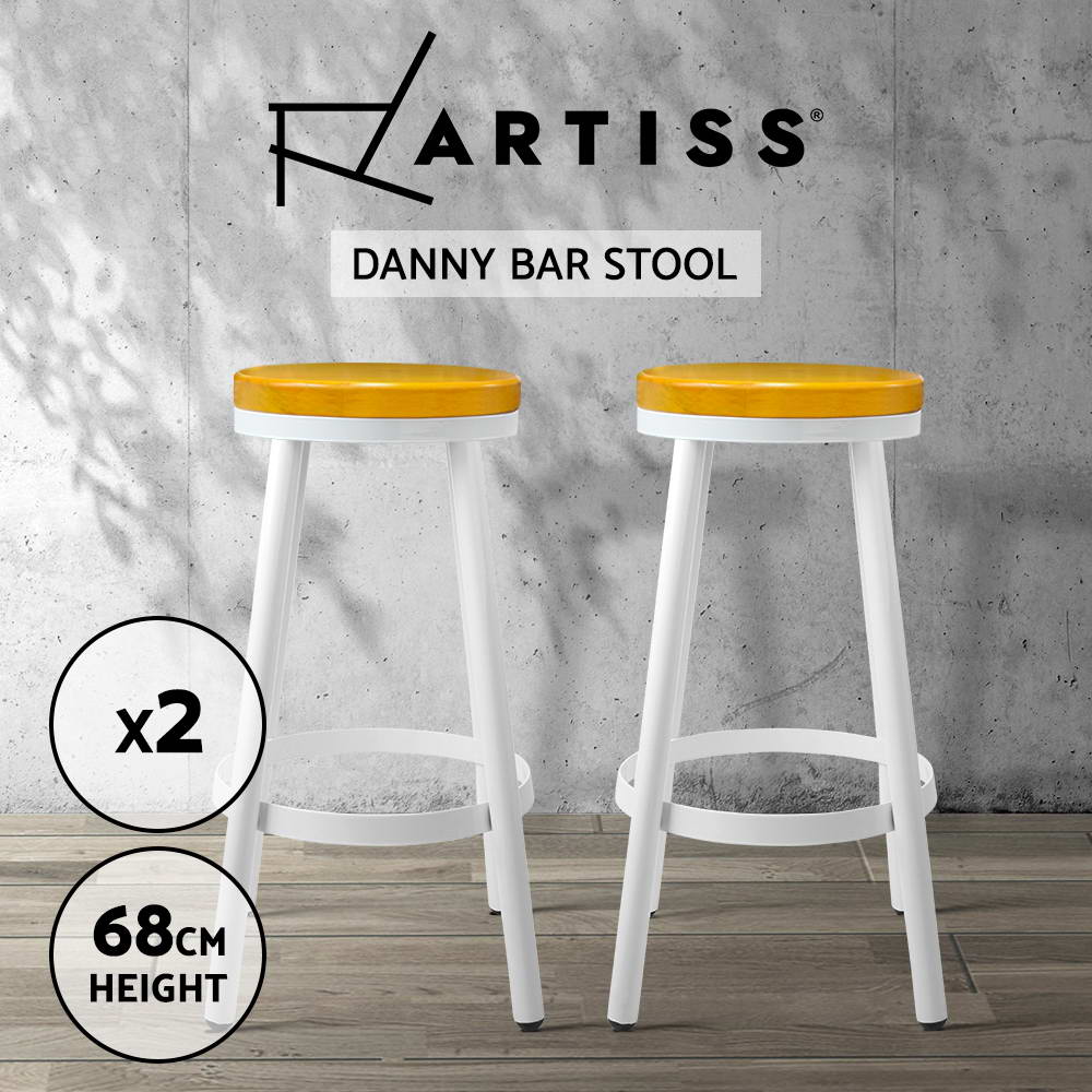 Artiss Bar Stool Kitchen Stools Wooden Barstools Chairs Vintage Chair Metal x2 - Picture 34 of 109