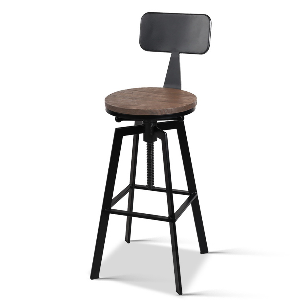 Artiss Bar Stool Kitchen Stools Wooden Barstools Chairs Vintage Chair Metal x2 - Picture 22 of 109