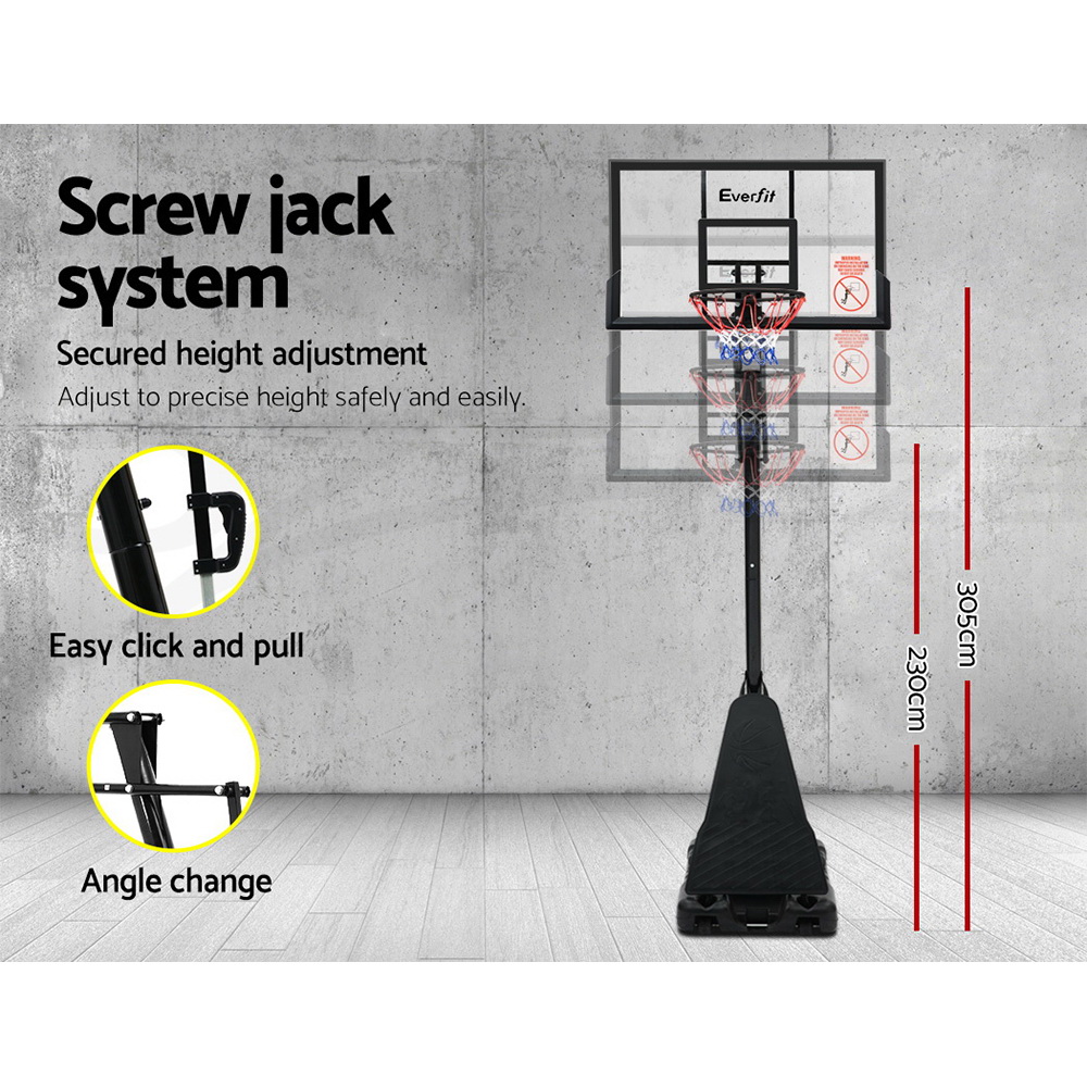 Everfit Portable Basketball Stand System Hoop Height Adjustable Net