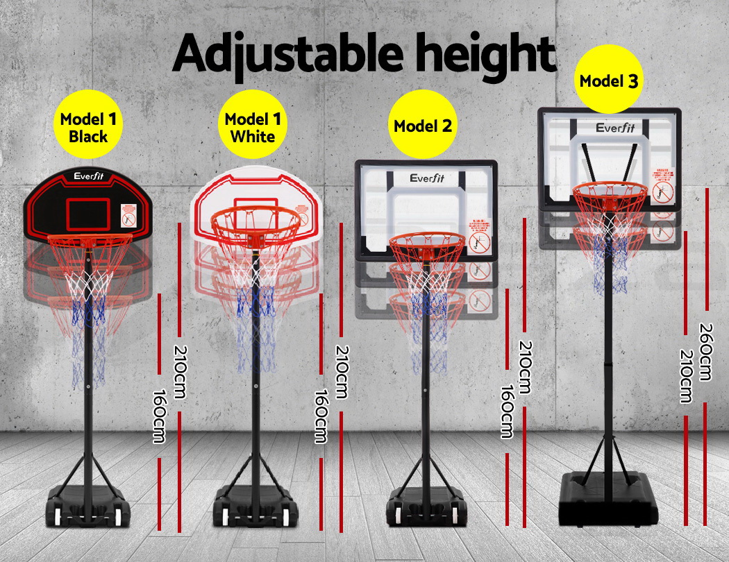 Everfit Basketball Hoop Stand System Ring Backboard Net Height