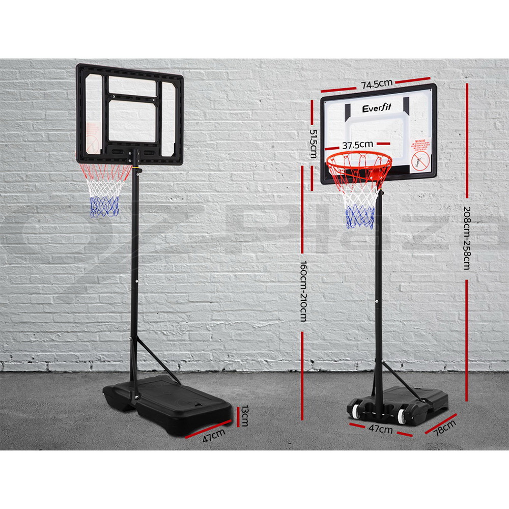 Everfit Pro Basketball Hoop Stand System Ring Backboard Net Height