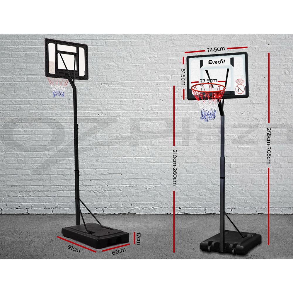 Everfit Pro Basketball Hoop Stand System Ring Backboard Net Height