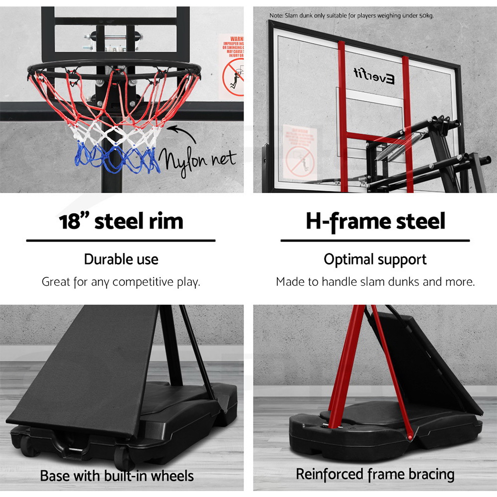 Everfit Pro Basketball Hoop Stand System Ring Backboard Net Height