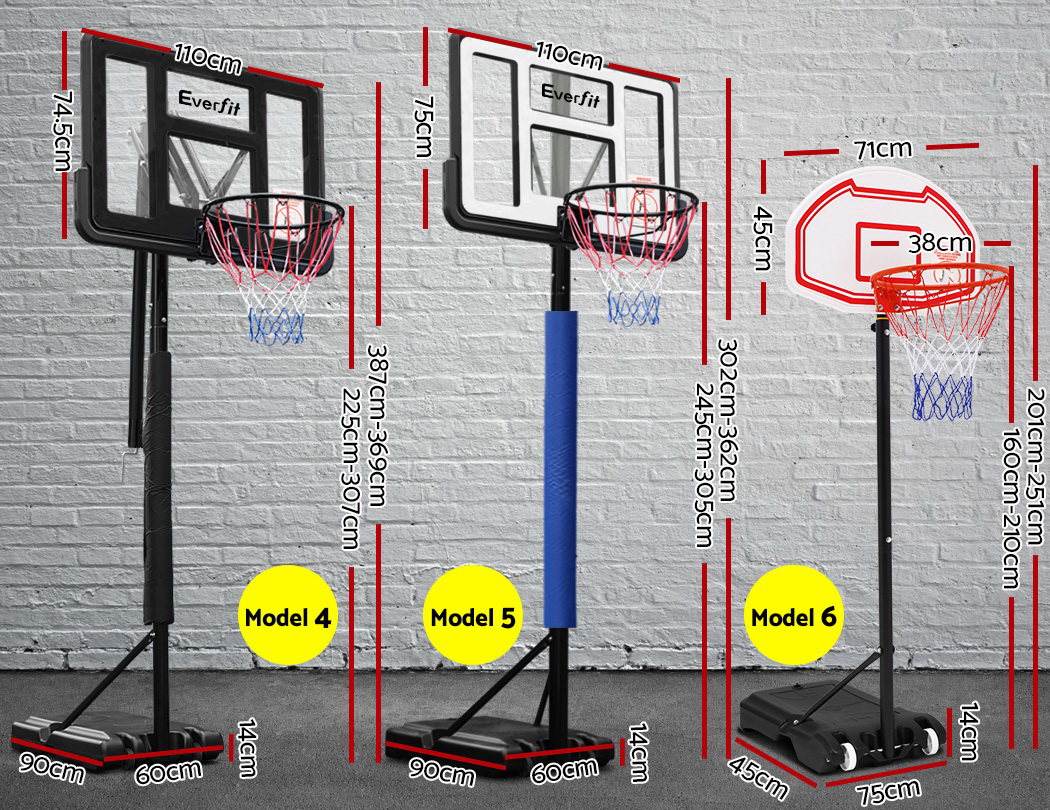 Everfit Pro Basketball Hoop Stand System Ring Backboard Net Height