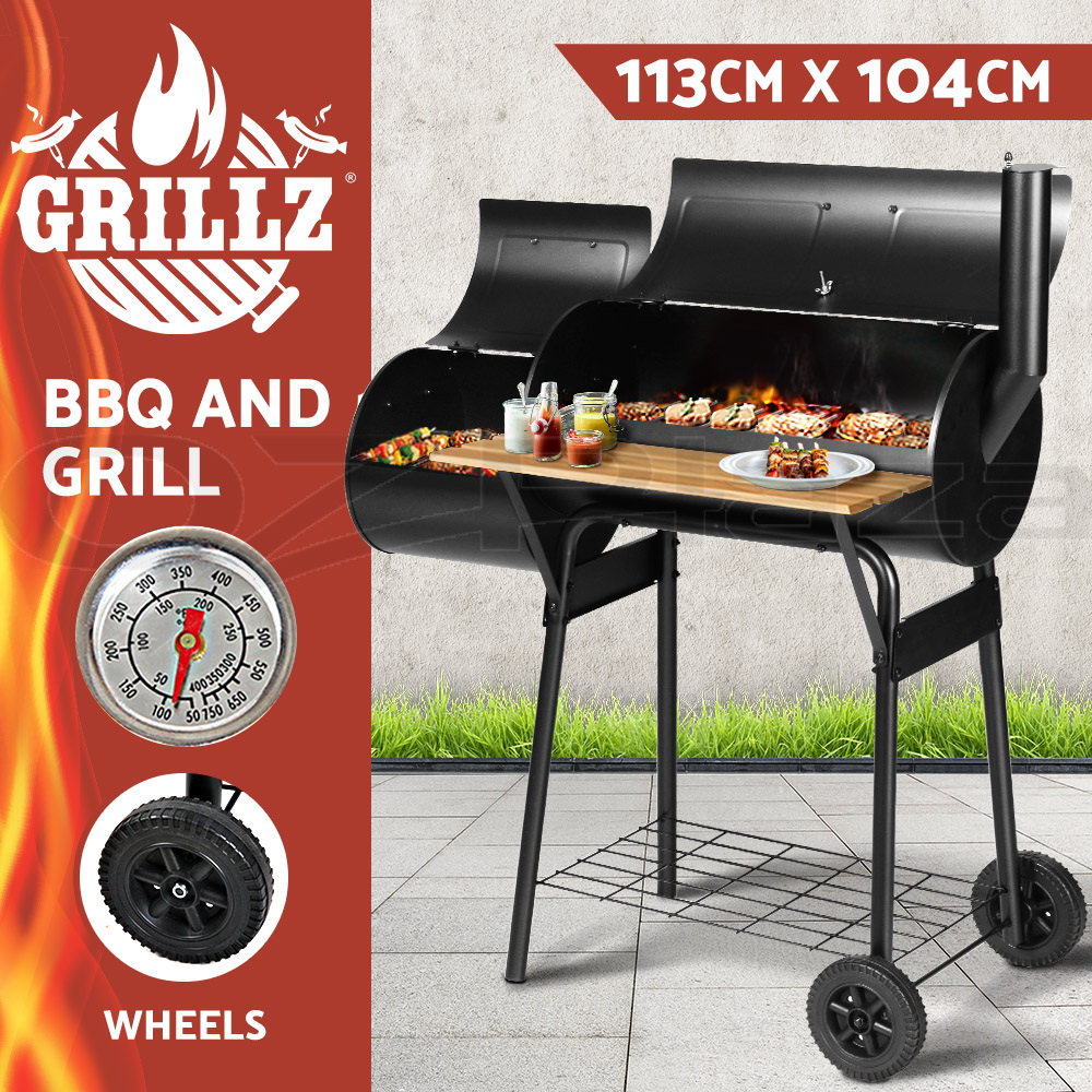 GRILLZ BBQ SMOKER Charcoal Grill Roaster Portable Outdoor Camping