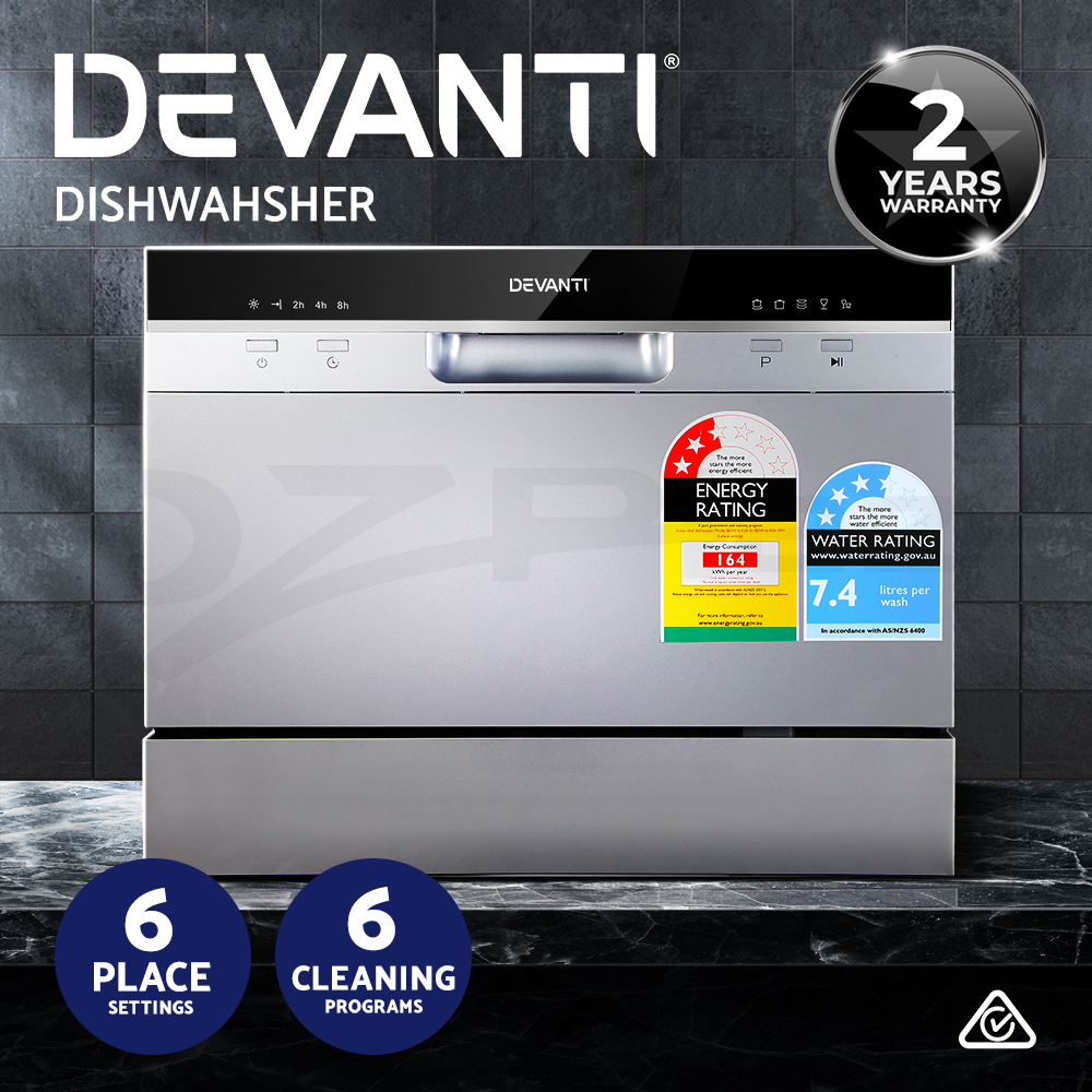 Devanti Benchtop Dishwasher Freestanding Countertop Dishwashers 6/8 Place - Picture 13 of 16
