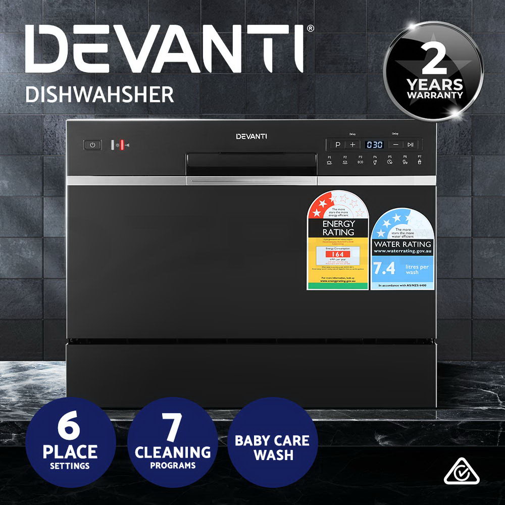 Devanti Benchtop Dishwasher Freestanding Countertop Dishwashers 6/8 Place - Picture 12 of 16