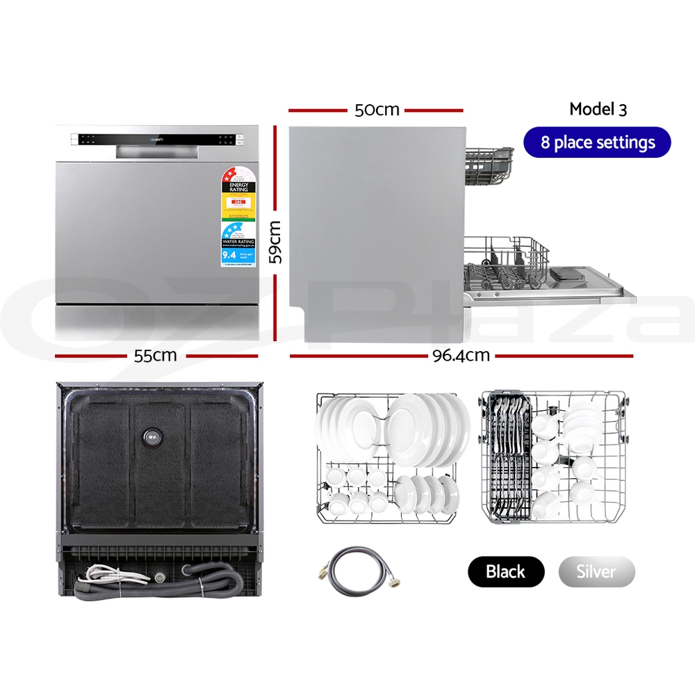 Devanti Benchtop Dishwasher Freestanding Countertop Dishwashers 6/8 Place - Picture 16 of 16
