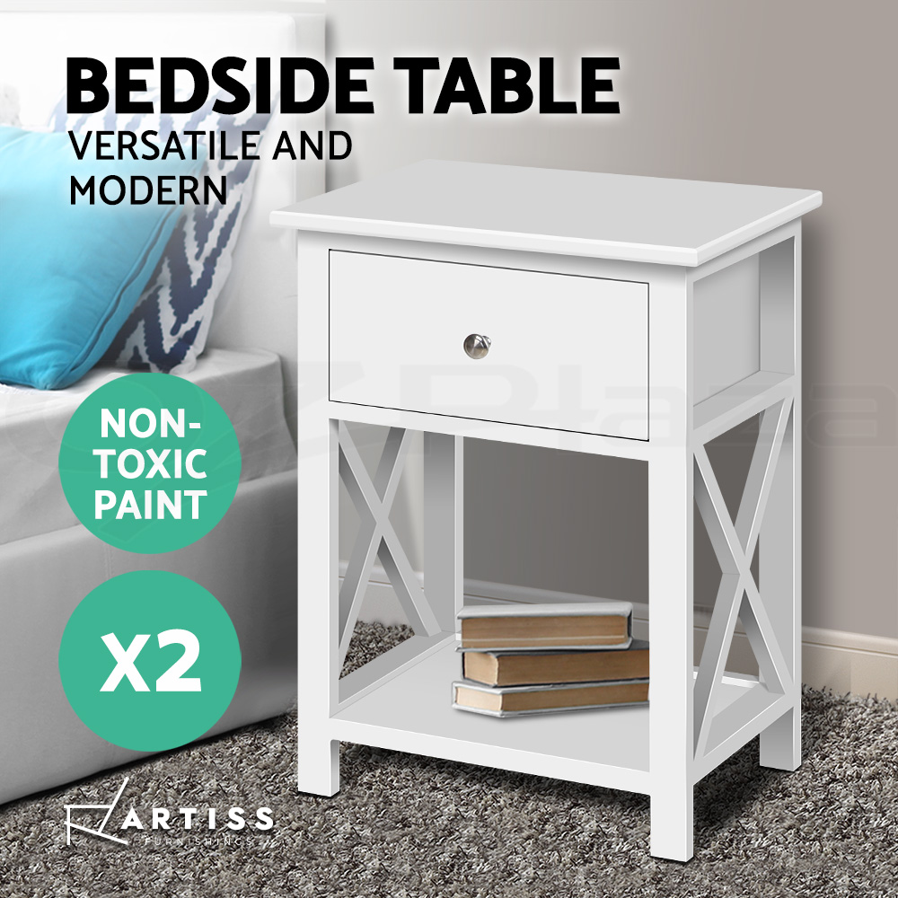 Artiss Bedside Tables Drawers Side Table Storage Nightstand