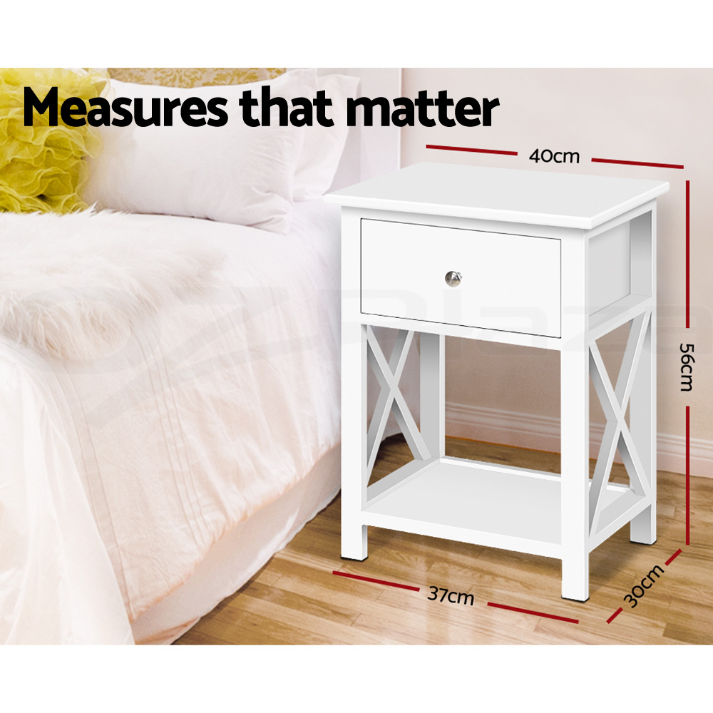 Artiss Bedside Tables Drawers Side Table Storage Nightstand