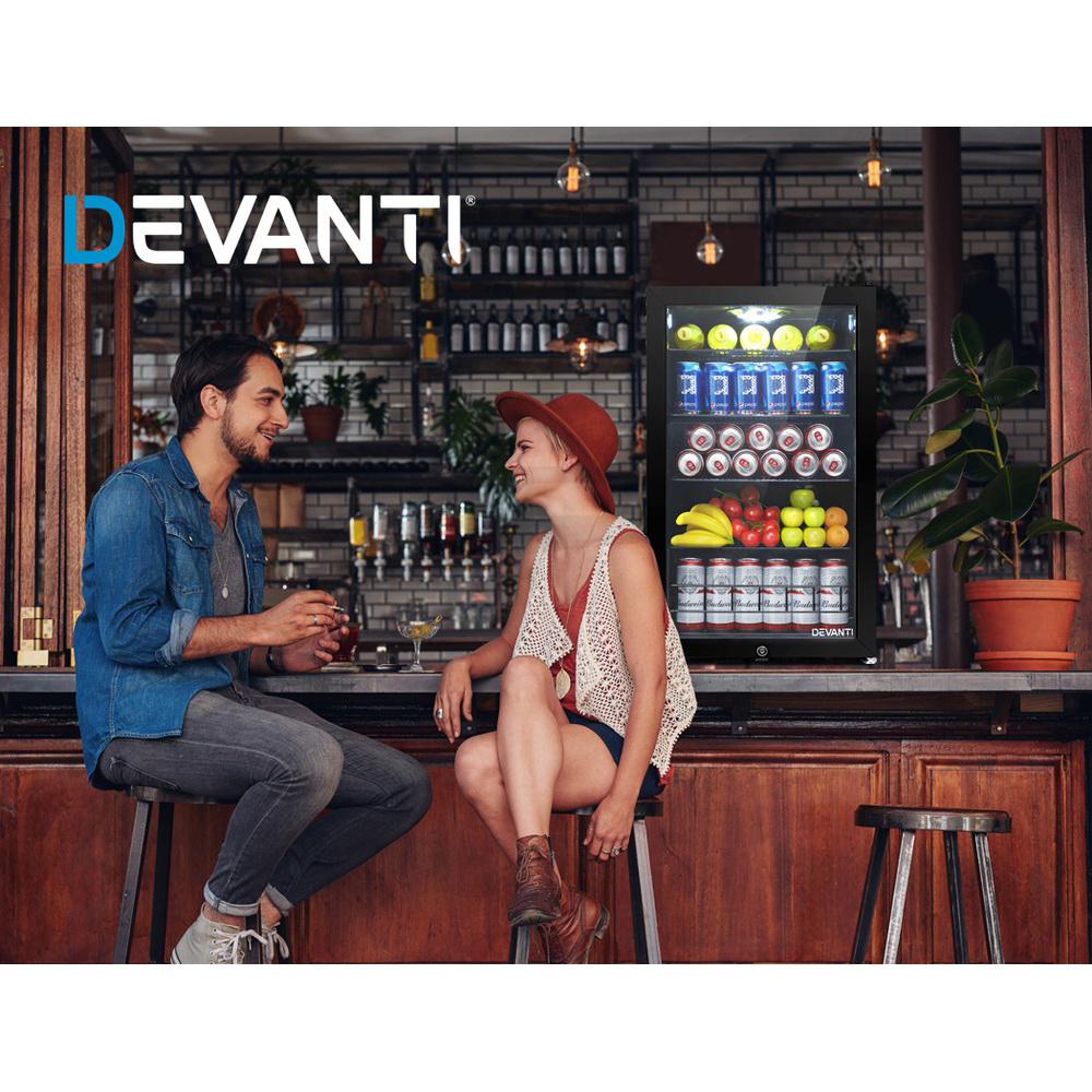 Devanti Bar Fridge Glass Door Mini Counter Top Freezer Fridges Bottle Cooler - Picture 22 of 55