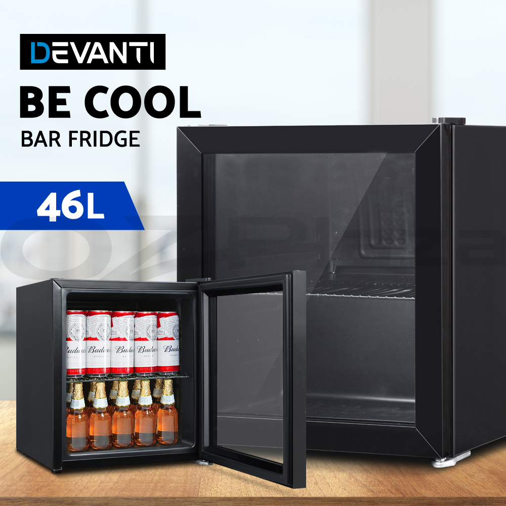 Devanti Bar Fridge Glass Door Mini Counter Top Freezer Fridges Bottle Cooler - Picture 23 of 55