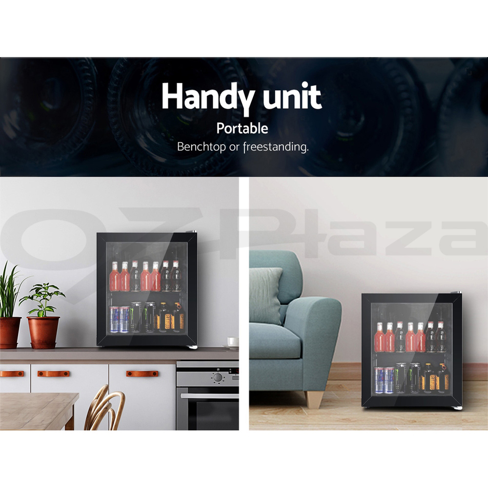 Devanti Bar Fridge Glass Door Mini Counter Top Freezer Fridges Bottle Cooler - Picture 25 of 55