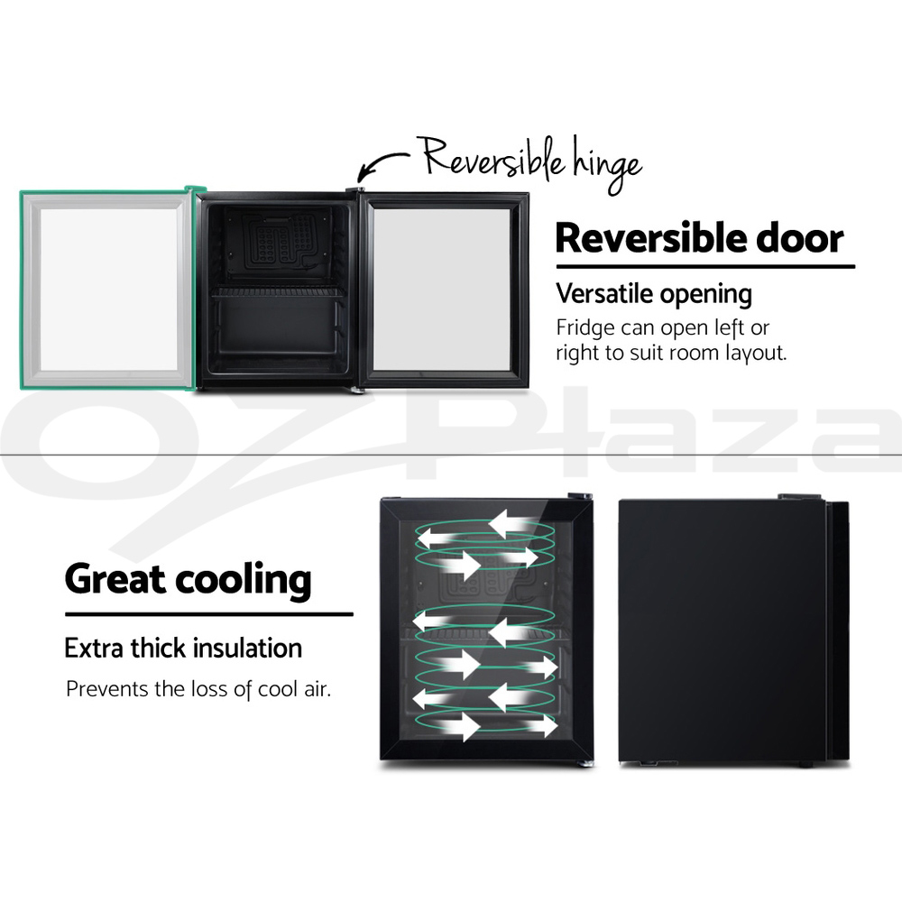 Devanti Bar Fridge Glass Door Mini Counter Top Freezer Fridges Bottle Cooler - Picture 28 of 55