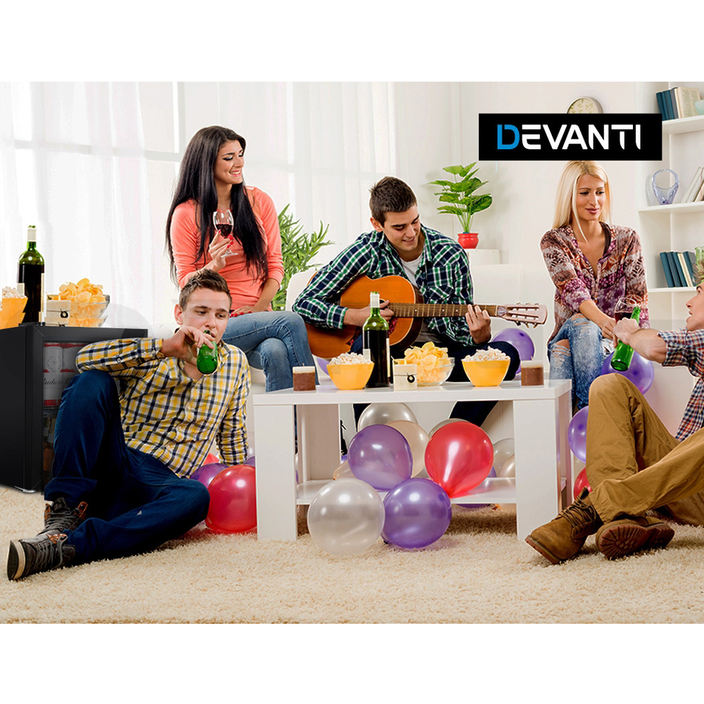 Devanti Bar Fridge Glass Door Mini Counter Top Freezer Fridges Bottle Cooler - Picture 33 of 55