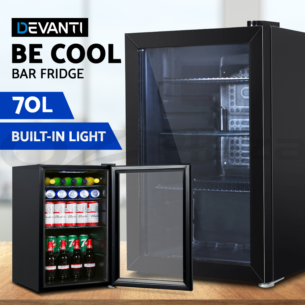 Devanti Bar Fridge Glass Door Mini Counter Top Freezer Fridges Bottle Cooler - Picture 34 of 55