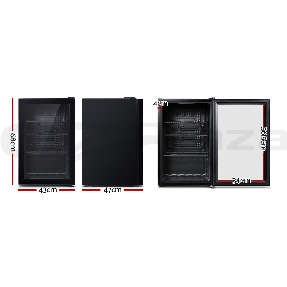 Devanti Bar Fridge Glass Door Mini Counter Top Freezer Fridges Bottle Cooler - Picture 35 of 55
