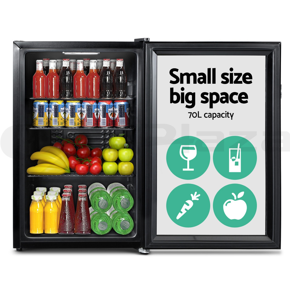 Devanti Bar Fridge Glass Door Mini Counter Top Freezer Fridges Bottle Cooler - Picture 37 of 55
