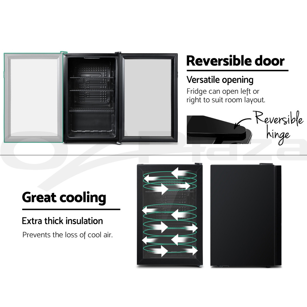 Devanti Bar Fridge Glass Door Mini Counter Top Freezer Fridges Bottle Cooler - Picture 38 of 55