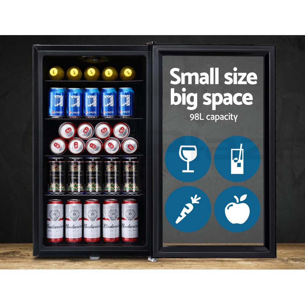 Devanti Bar Fridge Glass Door Mini Counter Top Freezer Fridges Bottle Cooler - Picture 47 of 55