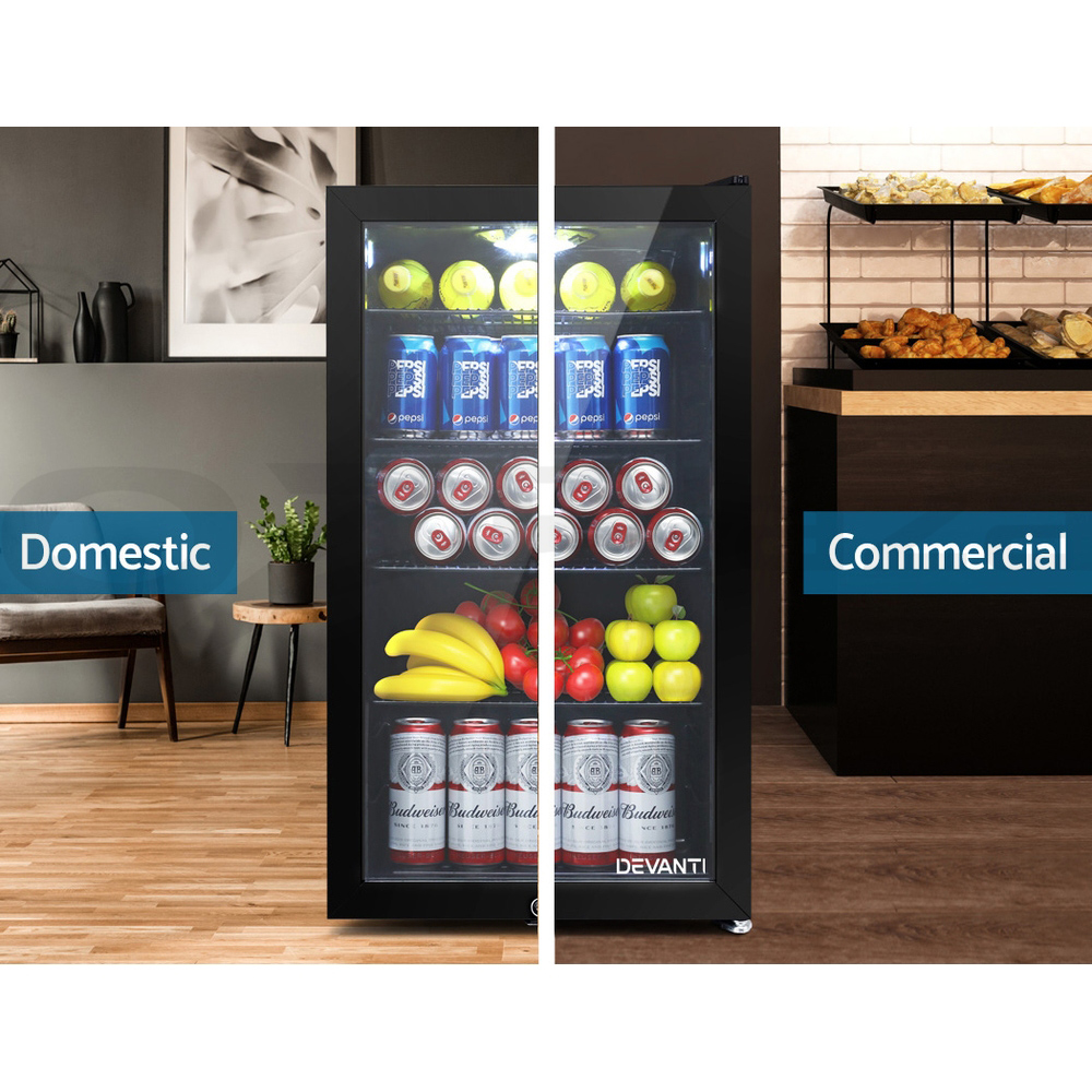 Devanti Bar Fridge Glass Door Mini Counter Top Freezer Fridges Bottle Cooler - Picture 52 of 55