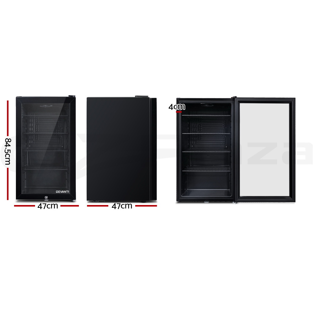 Devanti Bar Fridge Glass Door Mini Counter Top Freezer Fridges Bottle Cooler - Picture 54 of 55