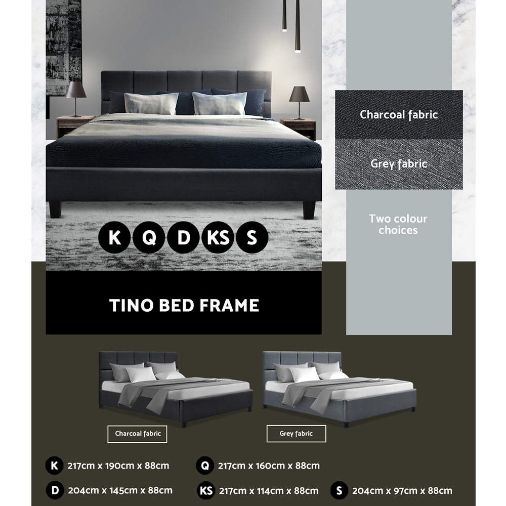 Artiss Bed Frame Queen Double King Single Full Size Base Mattress Fabric Leather - Picture 32 of 39