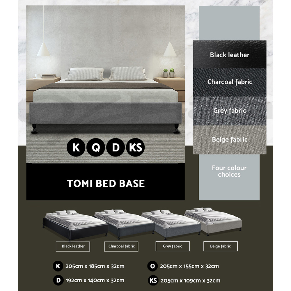 Artiss Bed Frame Queen Double King Single Full Size Base Mattress Fabric Leather - Picture 33 of 39