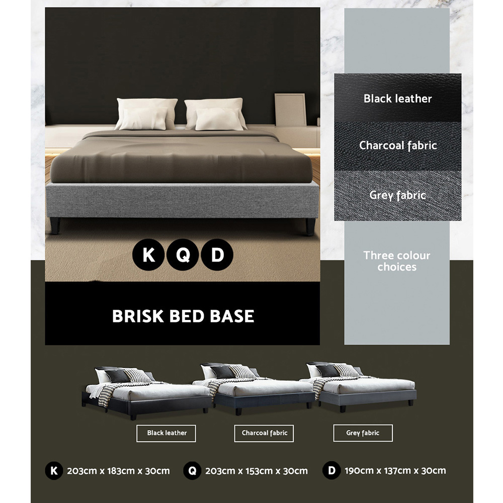 Artiss Bed Frame Queen Double King Single Full Size Base Mattress Fabric Leather - Picture 14 of 39