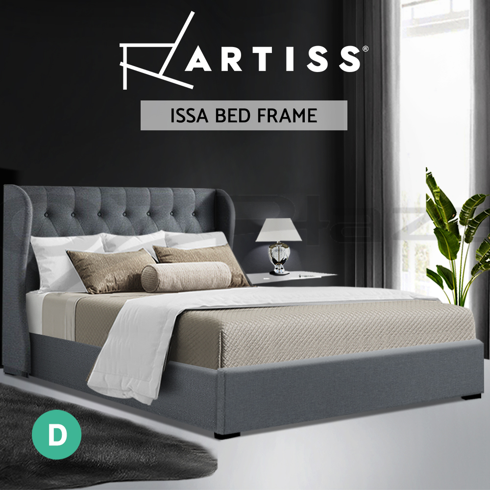 Artiss Bed Frame Double Full Queen King Size Gas Lift Base With Storage - Picture 13 of 17