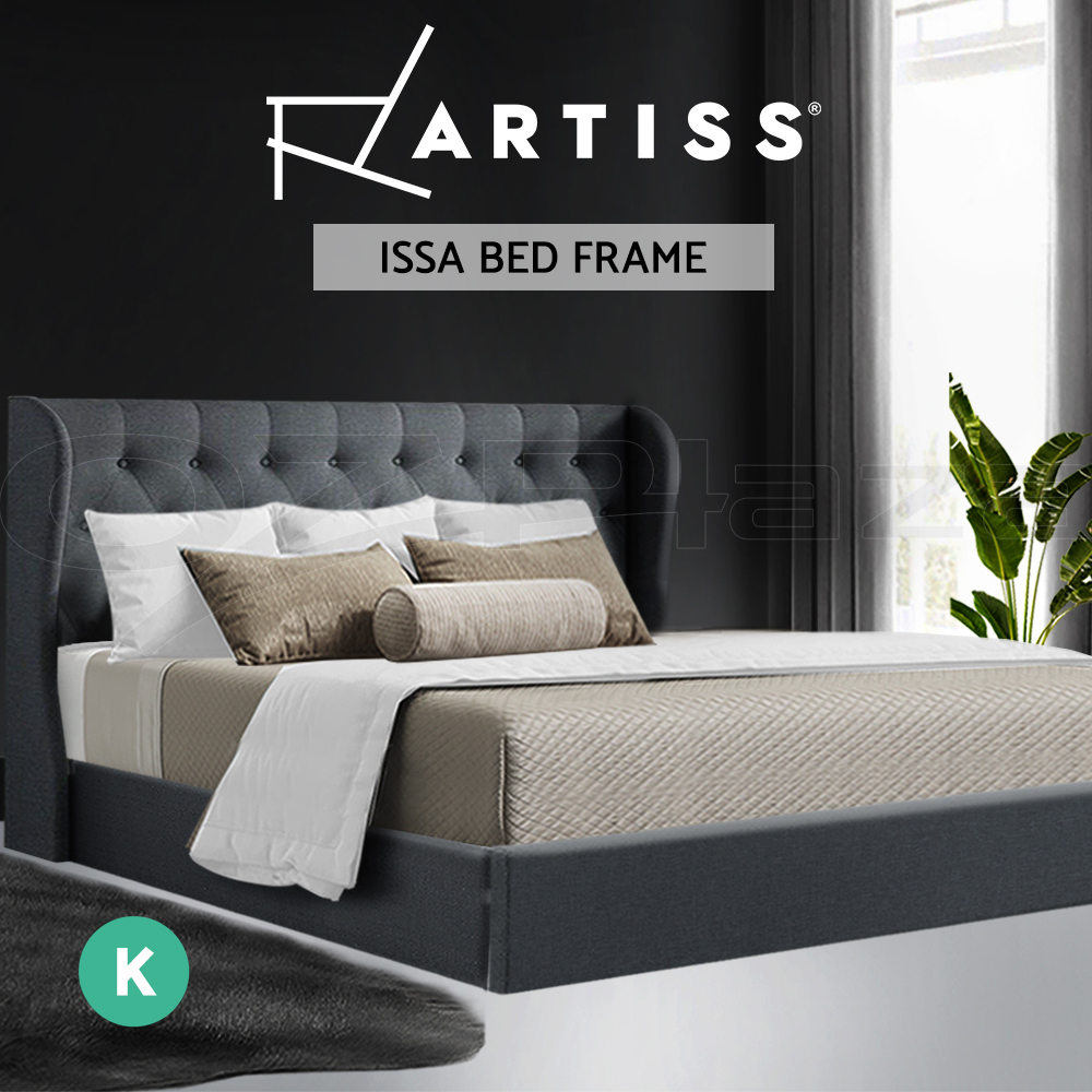 Artiss Bed Frame Double Full Queen King Size Gas Lift Base With Storage - Picture 14 of 17