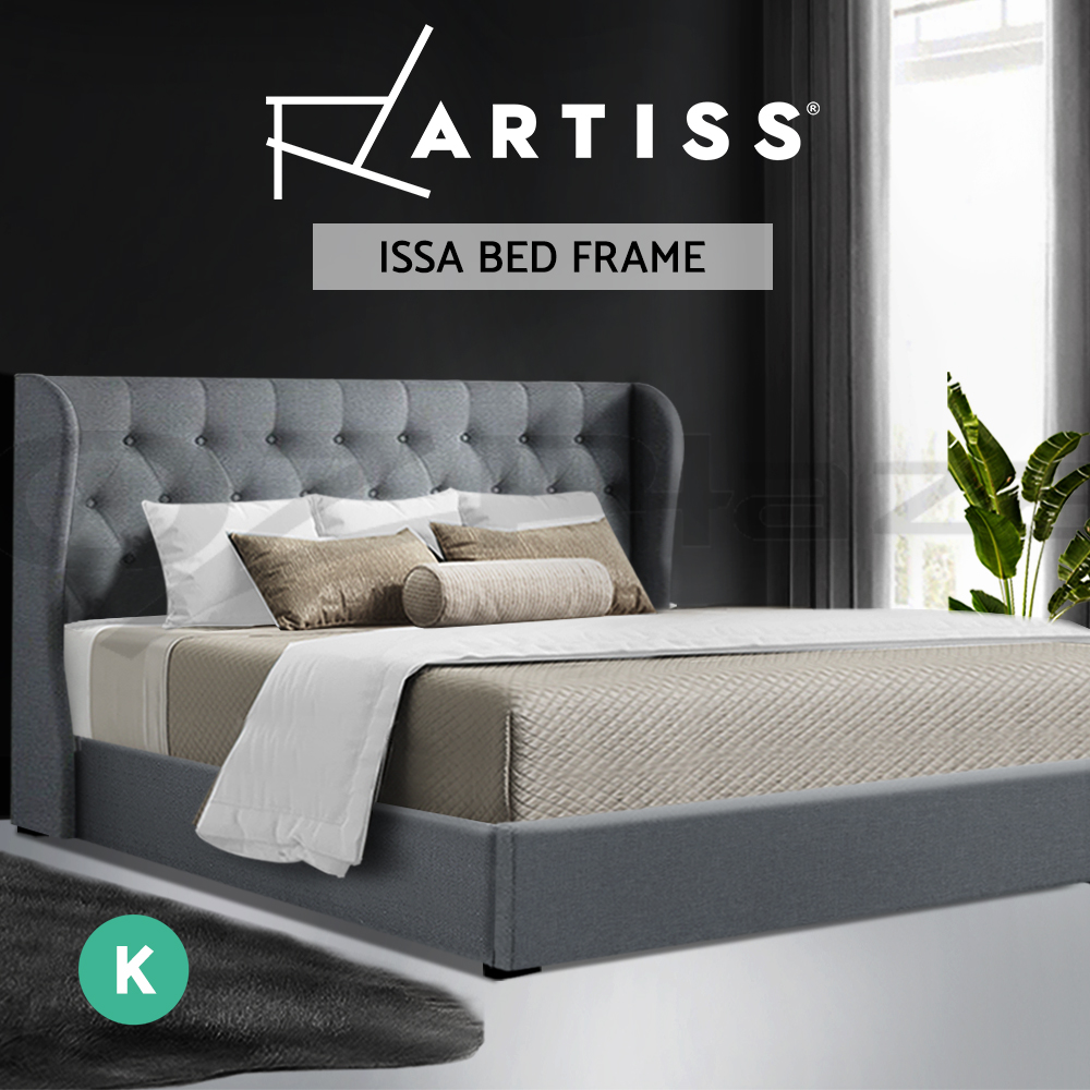 Artiss Bed Frame Double Full Queen King Size Gas Lift Base With Storage - Picture 15 of 17