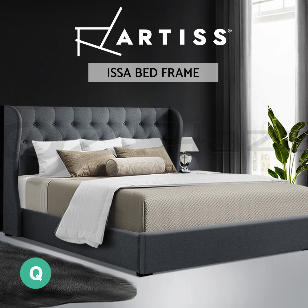 Artiss Bed Frame Double Full Queen King Size Gas Lift Base With Storage - Picture 16 of 17