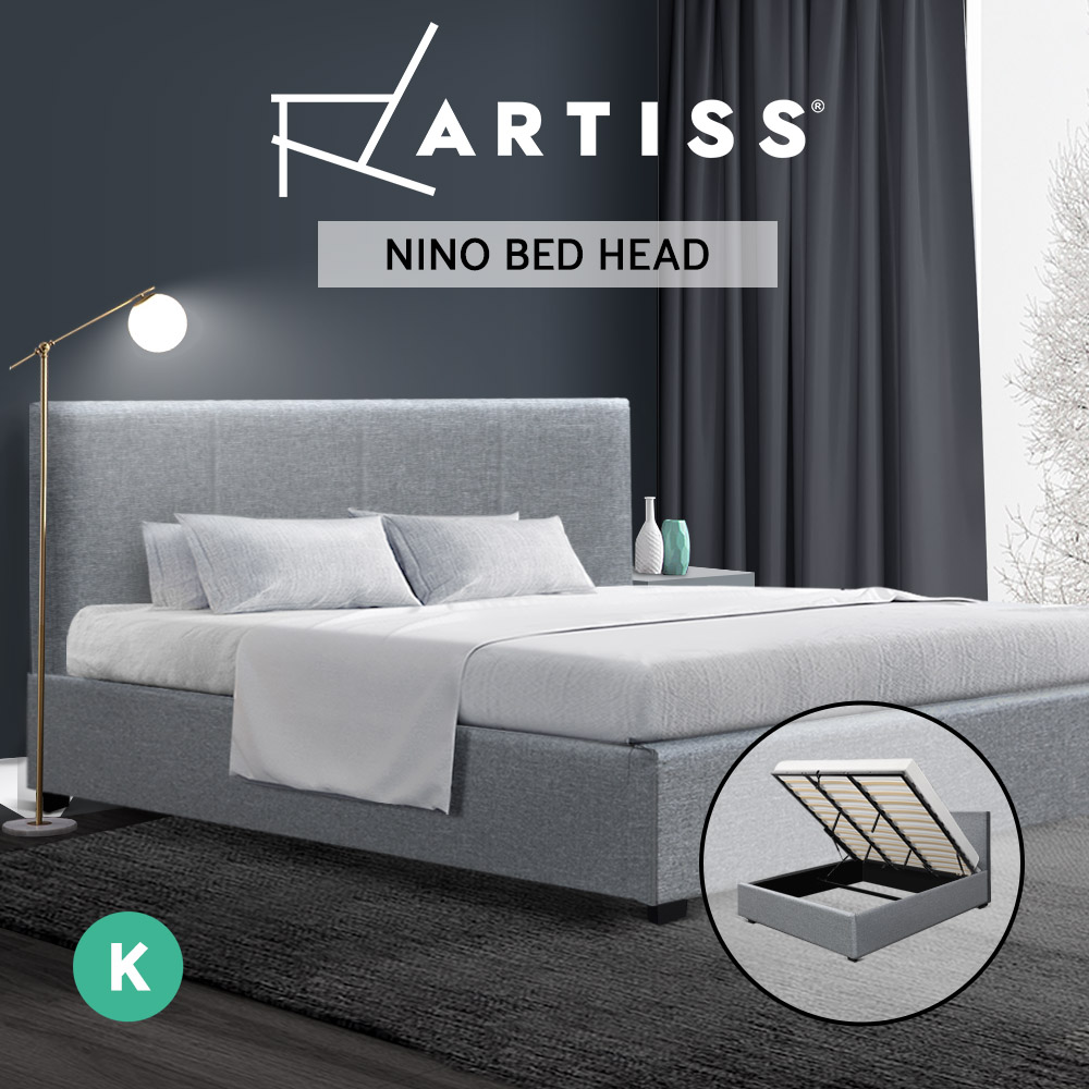 Artiss Bed Frame Queen Double King Single Size Gas Lift Base With Storage NINO - Picture 15 of 20
