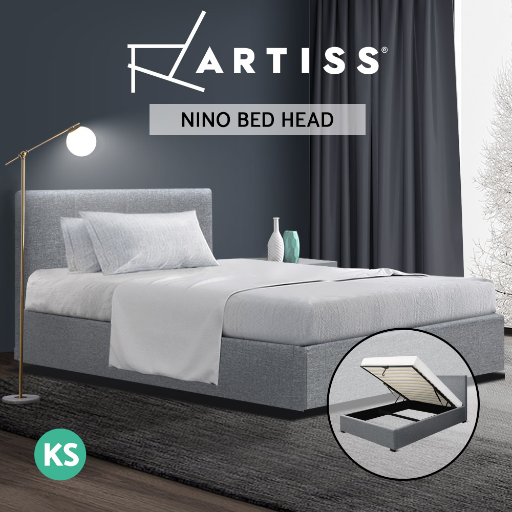 Artiss Bed Frame Queen Double King Single Size Gas Lift Base With Storage NINO - Picture 17 of 20