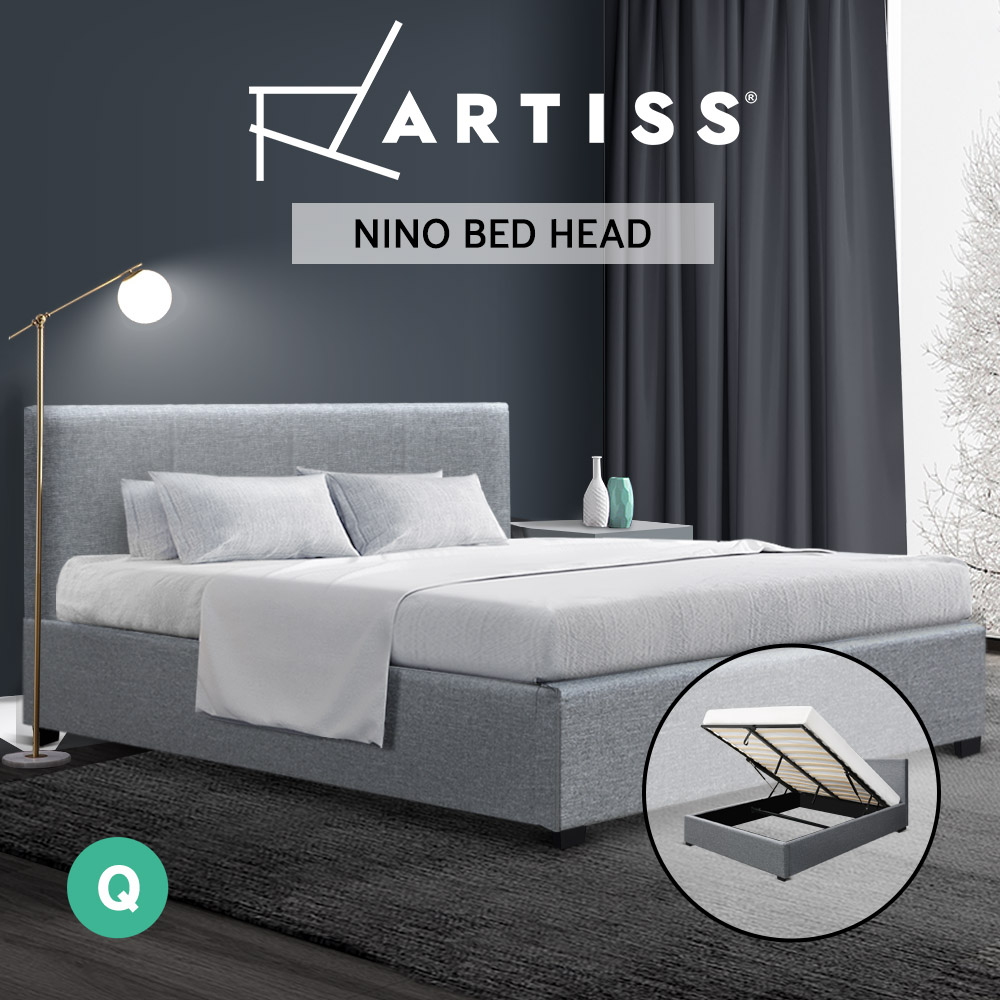 Artiss Bed Frame Queen Double King Single Size Gas Lift Base With Storage NINO - Picture 19 of 20