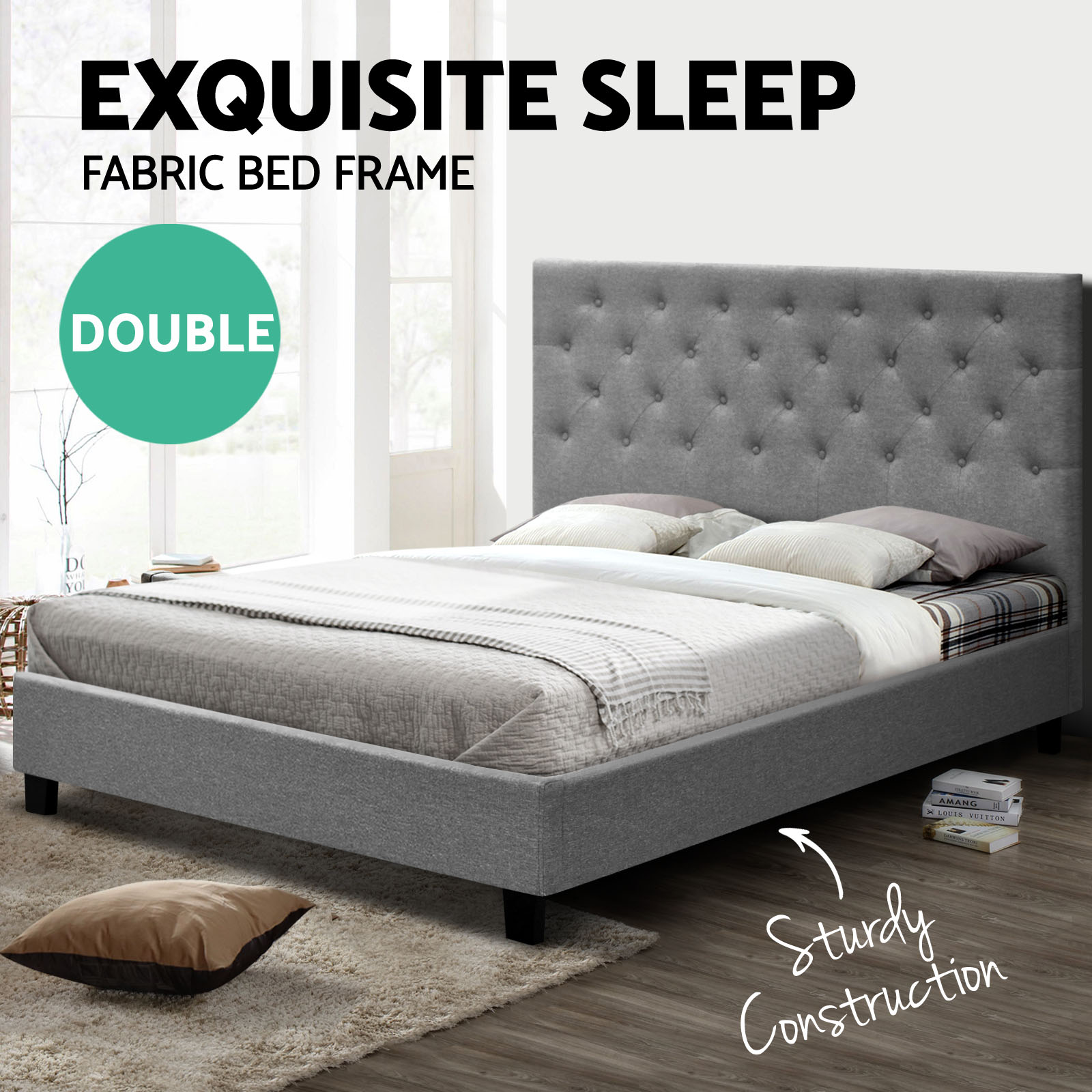 fabric upholstered bed head headboard double queen size bedhead queen size upholstered bed frames