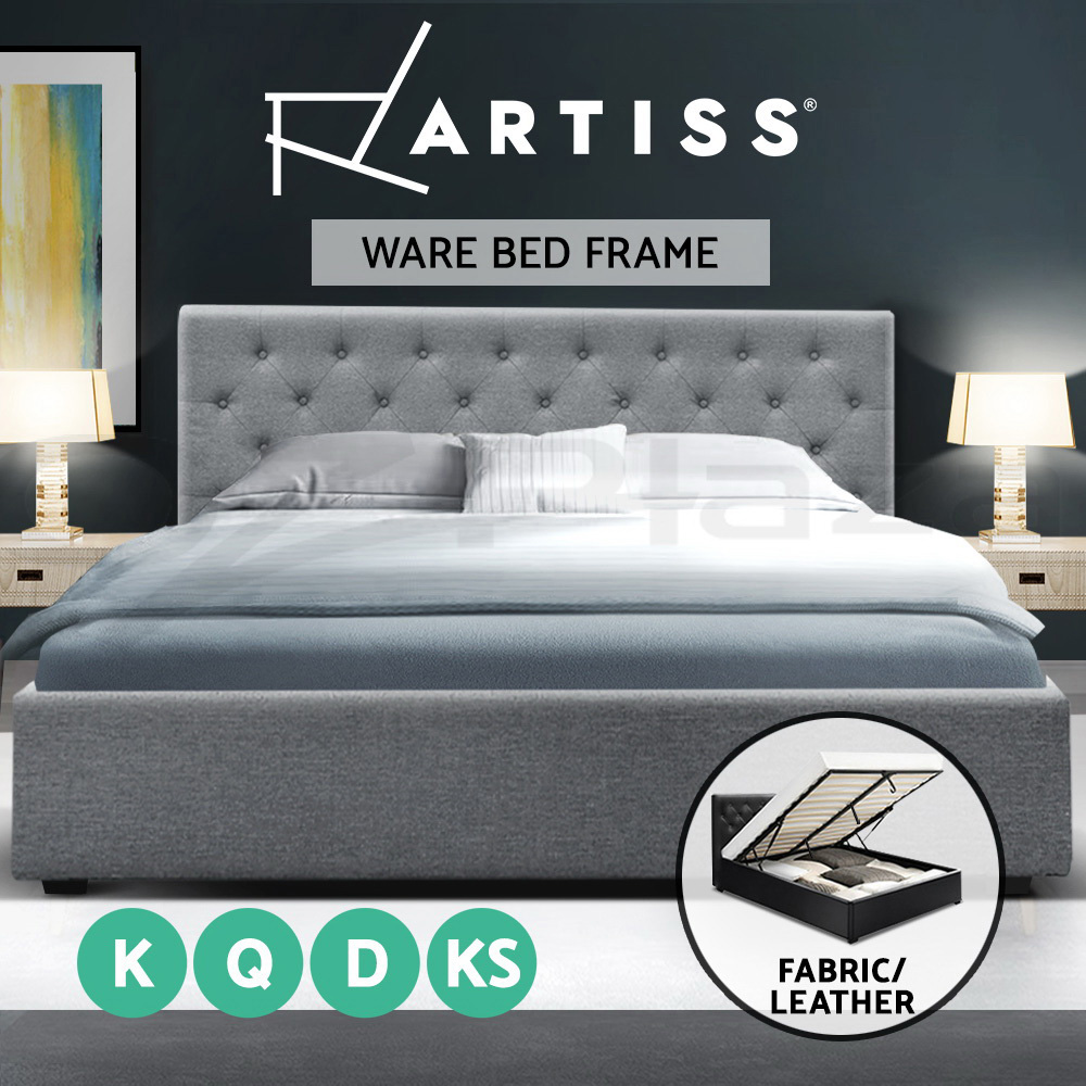 Artiss Bed Frame Queen Double King Single Size Gas Lift Storage Base